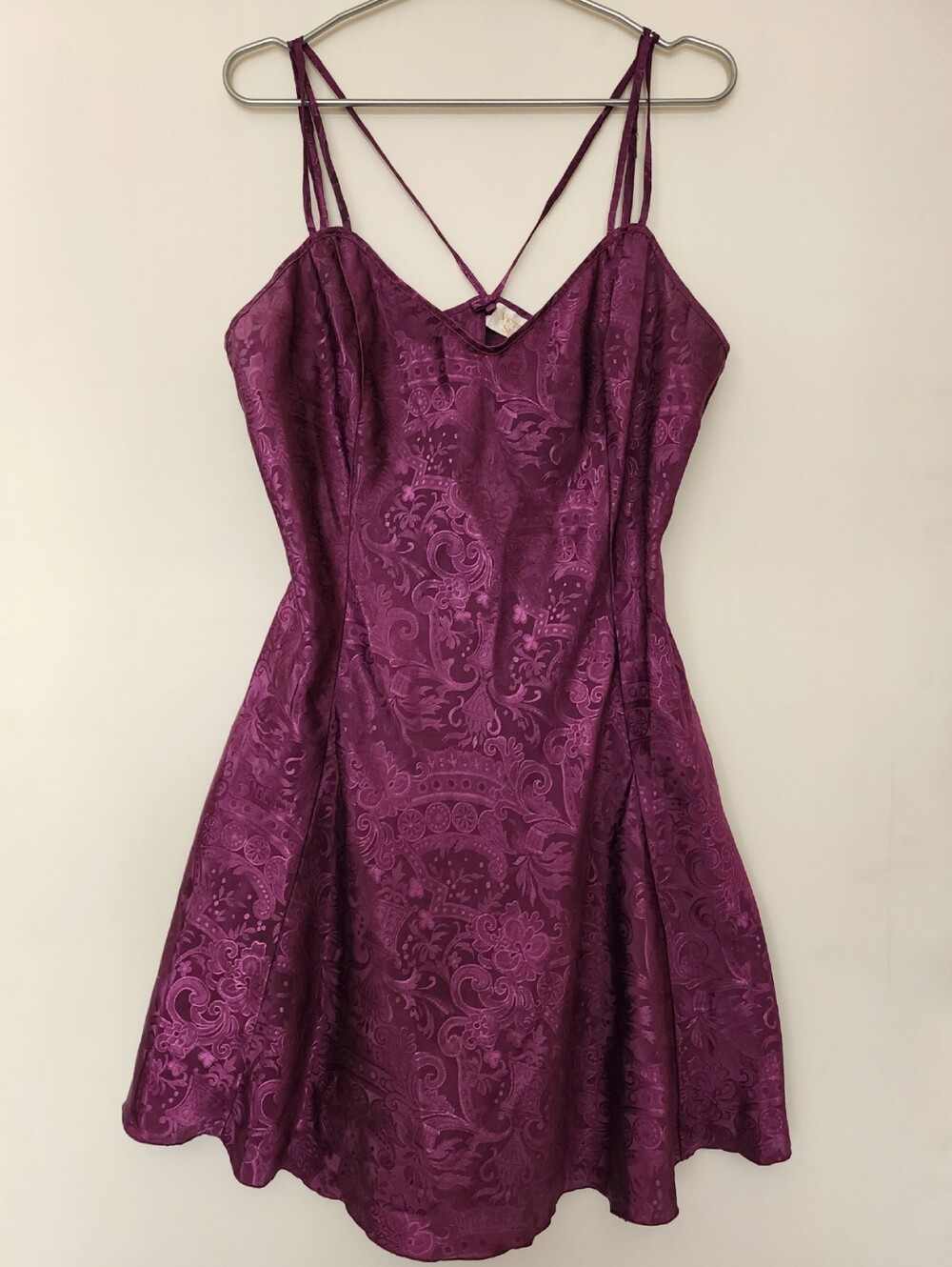 Victoria Secret 90's Y2K Vintage Gold Label Purple Chemise Slip Dress L